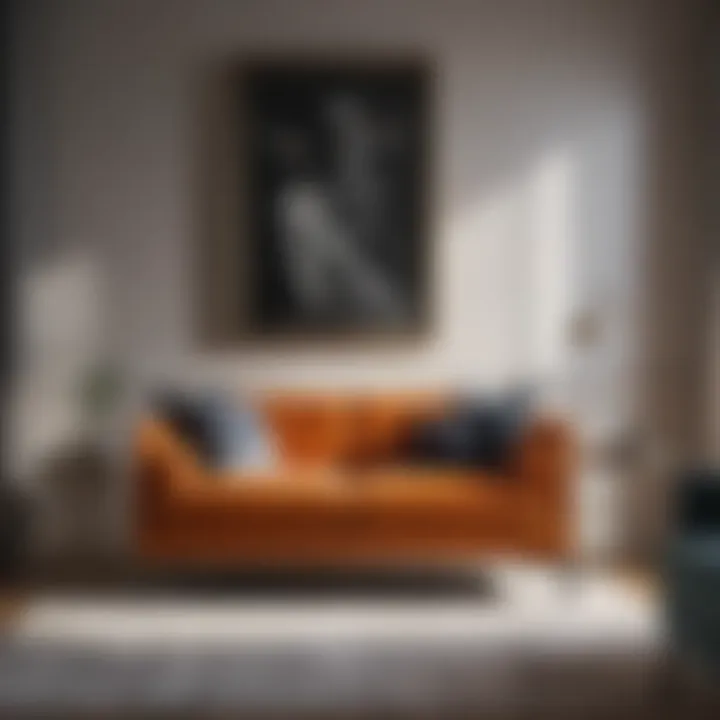 Elegant loveseat in a modern bedroom setting