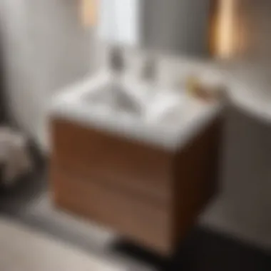 Innovative Storage: Compact Bathroom Vanity Sink Compact bathroom vanity sink with smart storage solution