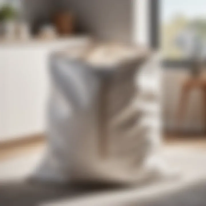 Space-Saving Design Laundry bag with divider in compact storage mode