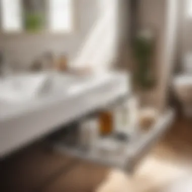 Efficient Under-Sink Organizer Compact under-sink organizer for small bathroom