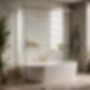 Comparison of a bathroom with and without a bath shower seal strip