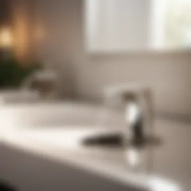 Completed bathroom sink drain replacement with shiny finish