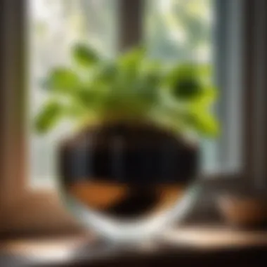 Indoor plant flourishing with compost application