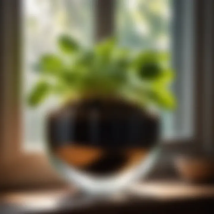 Indoor plant flourishing with compost application