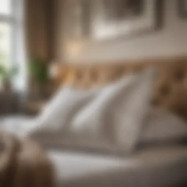 Elegant bedroom setup featuring a wedge pillow for optimal sleep