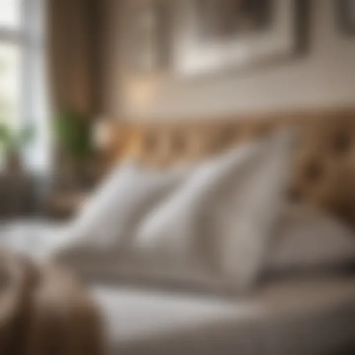 Elegant bedroom setup featuring a wedge pillow for optimal sleep