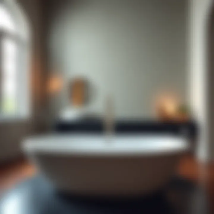 Contemporary soaking tub with sleek design