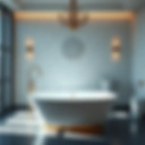 Elegant freestanding bathtub in a modern bathroom