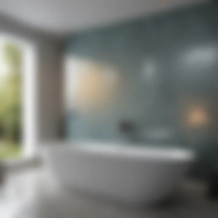 Acrylic bathtub wall cover showcasing a modern design