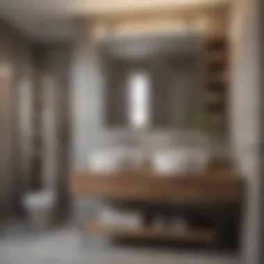 Maximized space in a small bathroom with clever storage strategies.