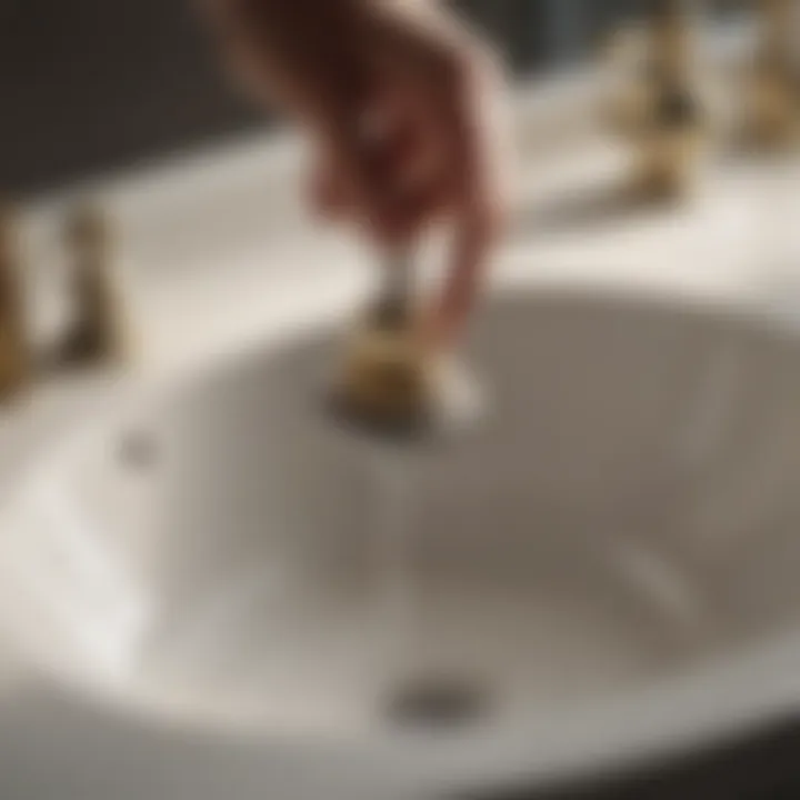 Diagram showing how to seal a leaking sink drain properly.