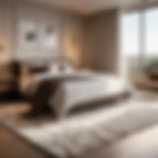 Elegant Bedroom Rug in Neutral Tones
