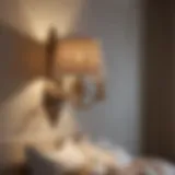 Elegant wall sconce illuminating a chic bedroom setting