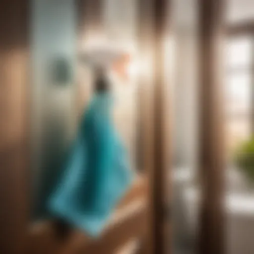 Glass cleaner and microfiber cloth for cleaning bathroom glass doors