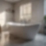 A pristine bathtub ready for a soothing bath