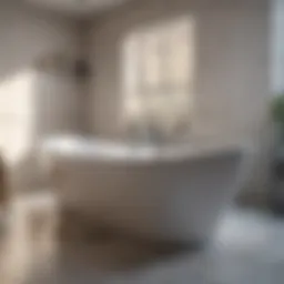 A pristine bathtub ready for a soothing bath