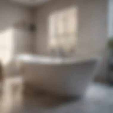 A pristine bathtub ready for a soothing bath