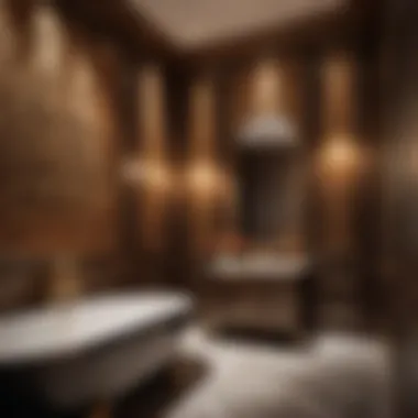 Sophisticated Paneling Design Elegant bathroom paneling with intricate patterns