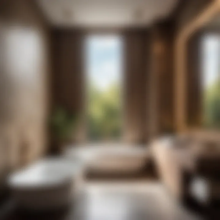 Vertical Dimension in Contemporary Bathroom Windows Contemporary bathroom with tall narrow window adding vertical dimension