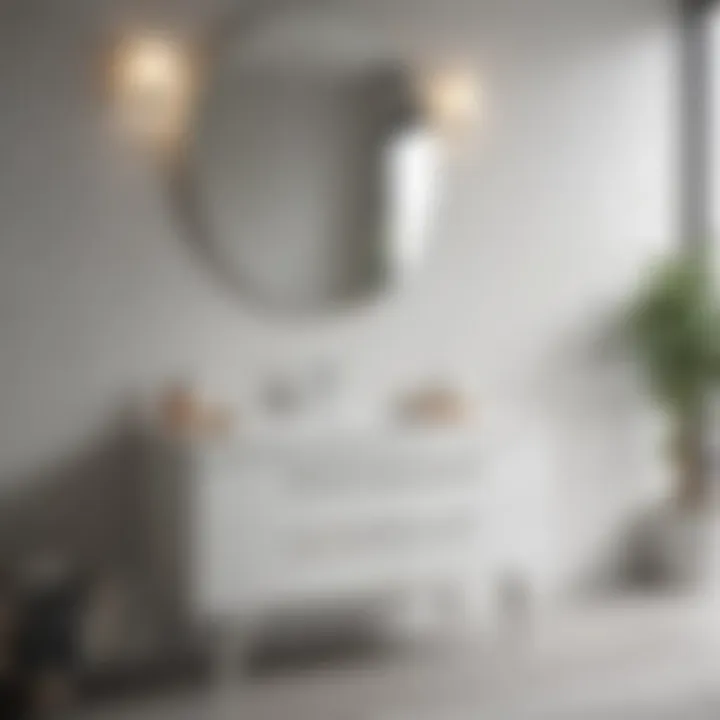 Modern Aesthetics of White Bathroom Vanities Elegant 30-inch white bathroom vanity with sink showcasing modern design.