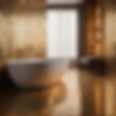 Glamorous Touch Luxurious metallic finish bathroom tiles for a touch of glamour
