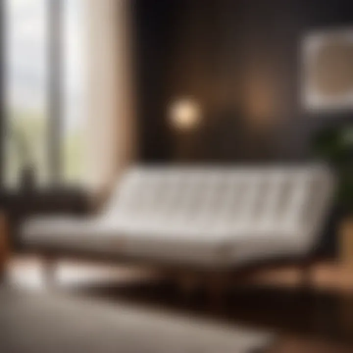 Contemporary Futon Mattress in Stylish Living Space Modern futon mattress design in elegant living room
