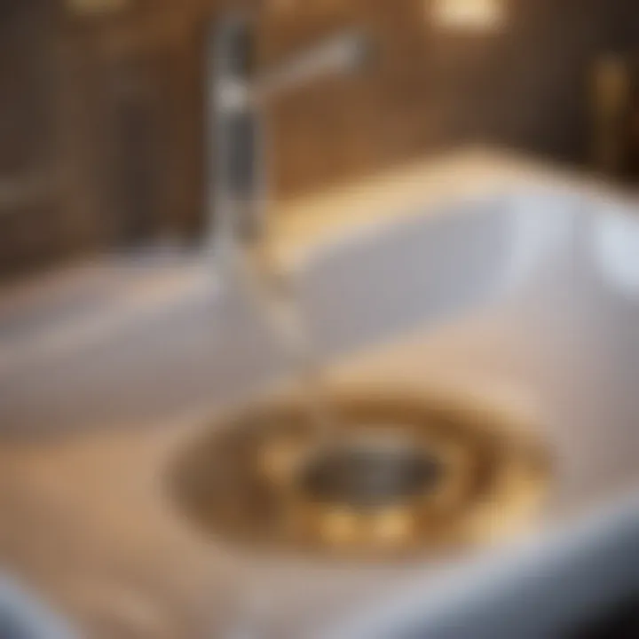 Final touches on bathroom sink drain installation