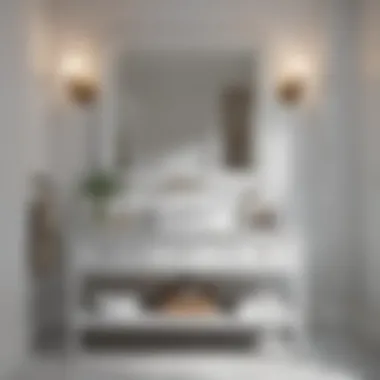 Installation Insights for White Bathroom Vanities Installation setup for a 30-inch white bathroom vanity with sink.