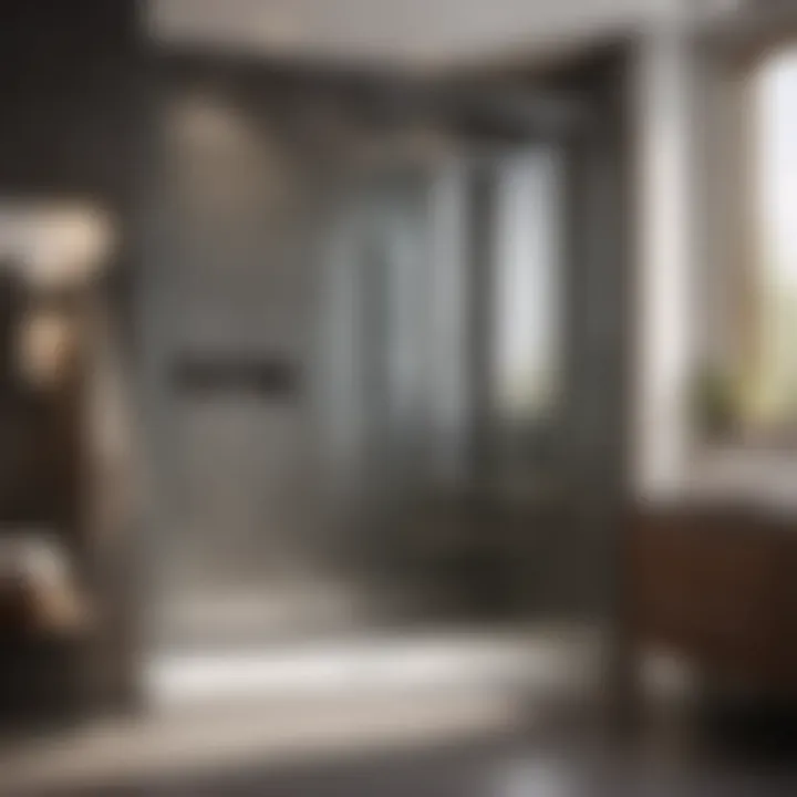 Chic Glass Shower Door with Sleek Aesthetics Stylish glass shower door in minimalist design