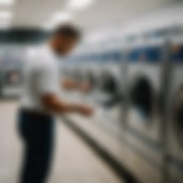 Professional Inspection of Laundry Center Laundry center repair technician inspecting machine