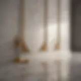 Elegant marble tile pattern in a bathroom