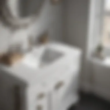 Quality Materials for Lasting Durability Close-up of materials used in 30-inch white bathroom vanities.