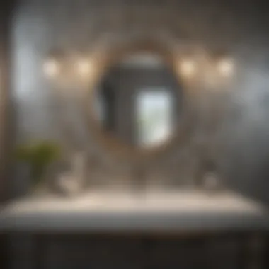 Chic Mosaic Tile Accent Wall Stylish bathroom showcasing mosaic tile feature wall