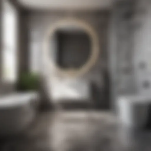 Elegant adhesive tile design in a modern bathroom setting