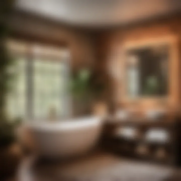Rustic bathroom renovation showcasing natural elements
