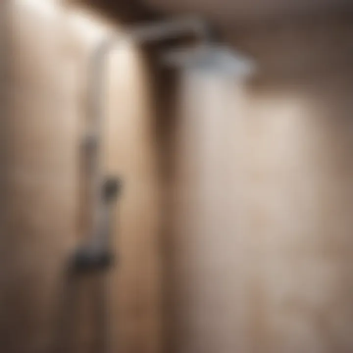 Luxurious rainfall shower head in a small bathroom