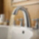 Illustration of Delta single handle bathroom faucet components