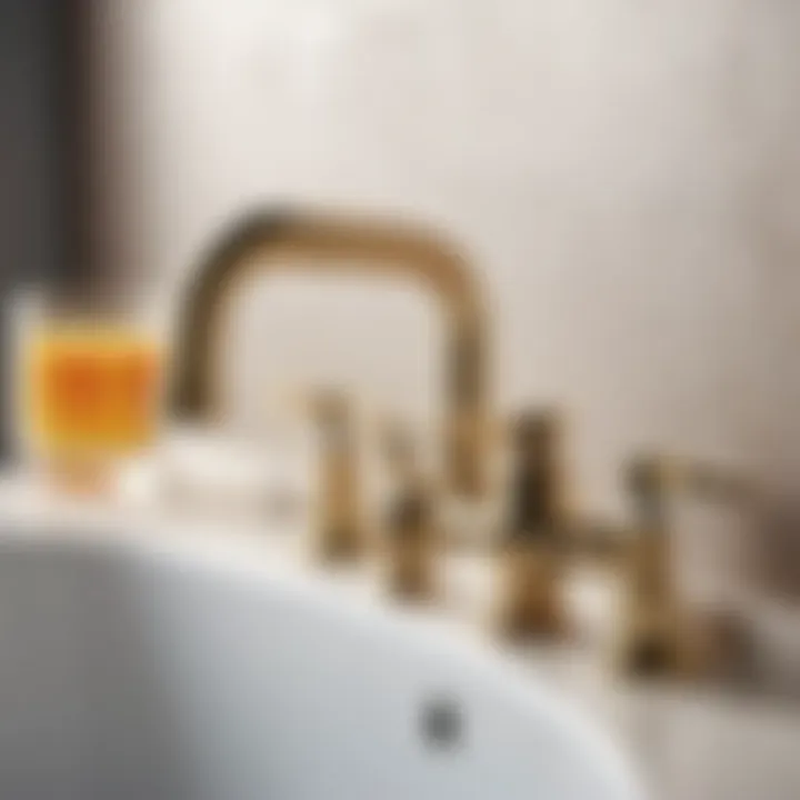 Illustration of disassembled bathroom faucet components
