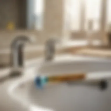 Illustration of tools required for repairing a bathroom faucet