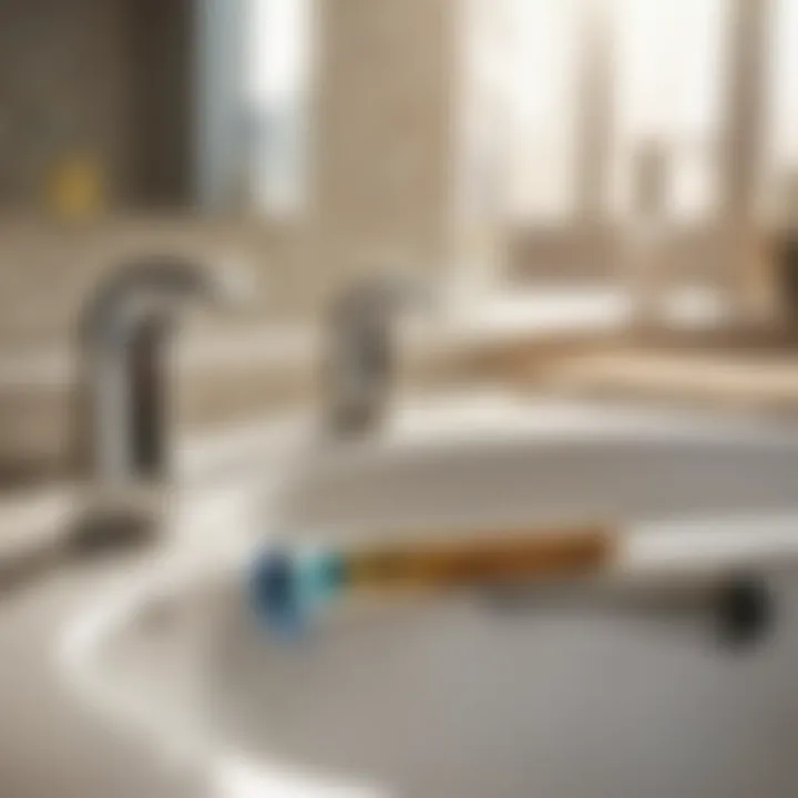 Illustration of tools required for repairing a bathroom faucet