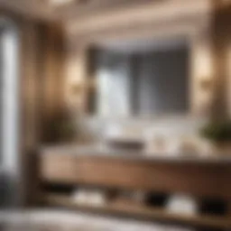 Elegant bathroom cabinet with marble countertop