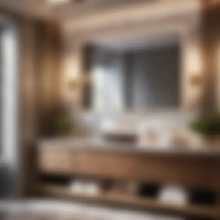 Elegant bathroom cabinet with marble countertop