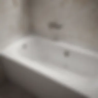 Right Drain Feature in Alcove Bathtub Detailed view of the right drain feature in an alcove bathtub highlighting functionality