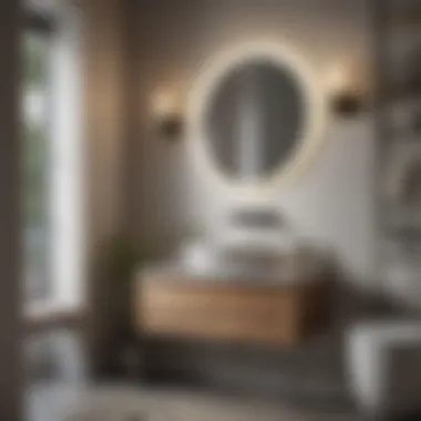 Stylish small bathroom vanity with modern finishes