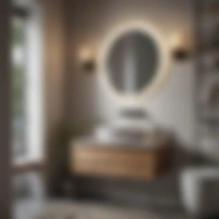 Stylish small bathroom vanity with modern finishes