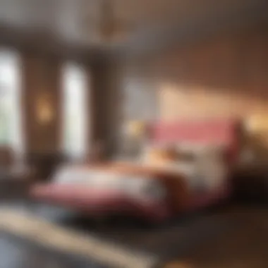 A beautifully arranged bedroom illustrating effective use of color and furniture placement