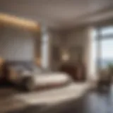 Optimal Space Utilization in Bedroom Design A sophisticated bedroom layout showcasing optimal space utilization