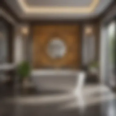 Freestanding bathtub elegantly integrated into a luxurious spa-like bathroom
