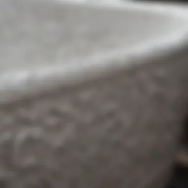Close-up of unique freestanding bathtub material showcasing texture