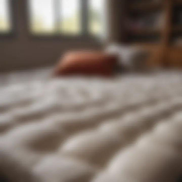 Material Variety in Futon Mattresses A variety of material options for futon mattresses displayed in a modern living environment.